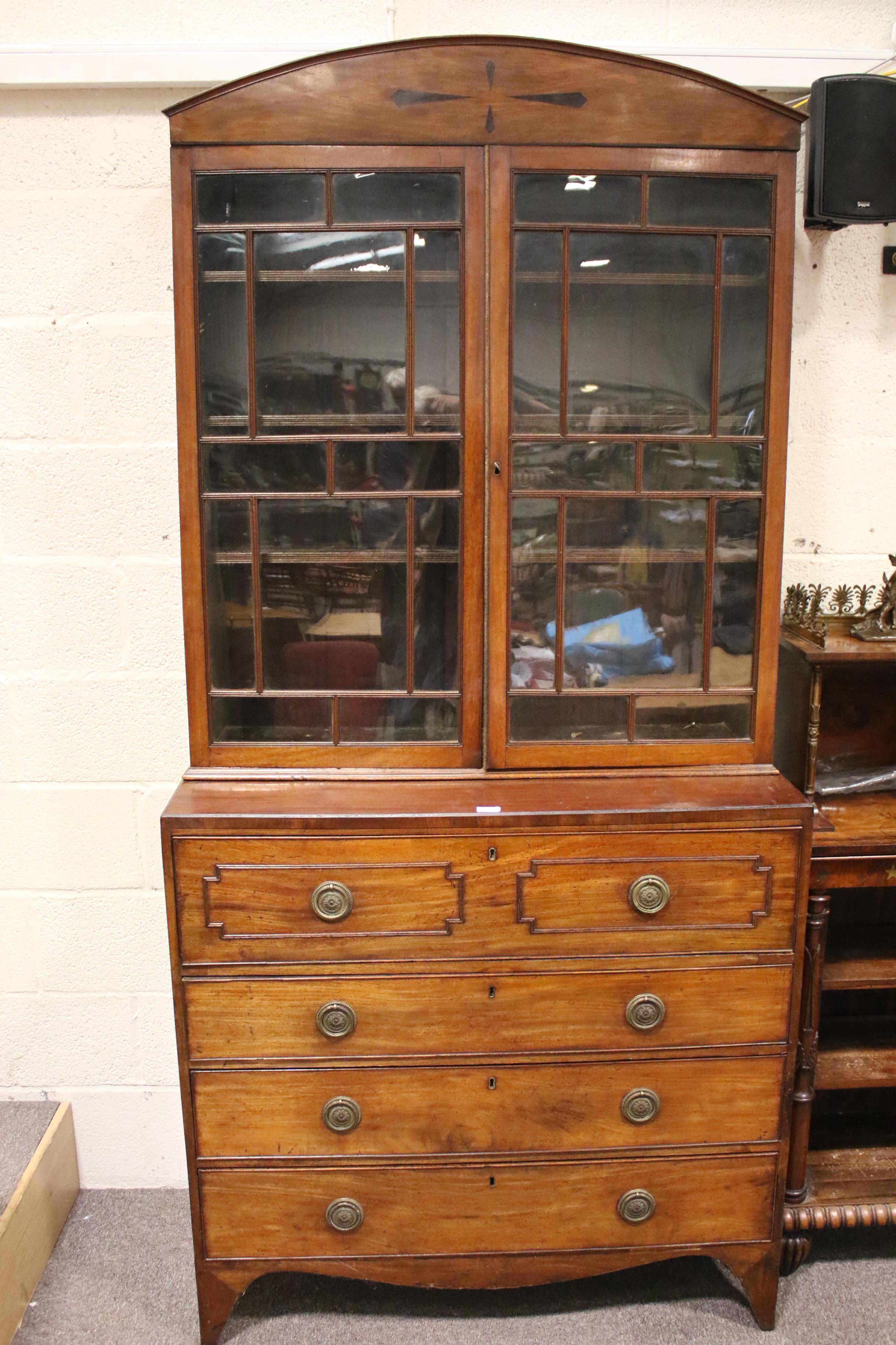 A Regency Mahogany Secretaire Bookcase,