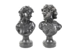 A pair of 18th/19th century patented bronze busts.