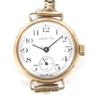 Zenith, a lady's 9ct gold round bracelet watch, circa 1973.