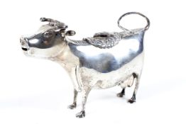 A 19th century French silver cow creamer.