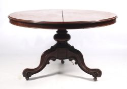 A Victorian mahogany circular top breakfast table.