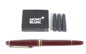 A Mont Blanc fountain pen.
