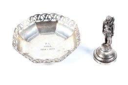 Regimental Interest, a silver model of a paratrooper and a RMAS inscribed sweet dish.