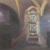 Costas Mikellides (1938-2019 ) MSIA, FCSD, Pastel,' Hinton Priory, old Kitchen ' (near Bath),