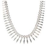 A modern Italian 9ct gold fringe necklace.