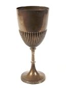 A Victorian silver goblet shaped trophy cup.