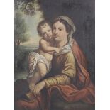 Circa 1800 English Romantic School oil on canvas, 'Woman and Child'.