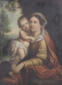 Circa 1800 English Romantic School oil on canvas, 'Woman and Child'.