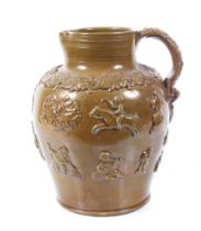 A Doulton/Bristolware? 1837 large salt glazed baluster shaped jug.