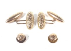 A pair of early 20th century rose gold cufflinks.