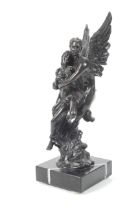 After D Debut, a patented cast bronze sculpture of an angel and woman. 32.