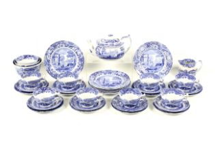 A collection of Spode blue and white ceramics.