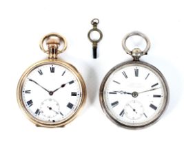 Two open face pocket watches, comprising; John Williams Carmarthen,