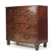 A Victorian mahogany bow fronted chest of drawers.