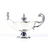 An Edwardian small silver Roman or Aladdin's lamp table lighter.