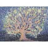 Costas Mikellides (1938-2019 ) MSIA, FCSD. Oil pastel on paper, Australian 'Tree of Life'.