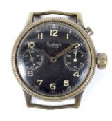 Hanhart, a WWII German pilot's wrist watch, No. 111794.
