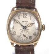 Rotary, Super-Sports, a gentleman's 9ct gold cushion-shaped wrist watch, circa 1941.