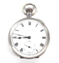 A Swiss silver cased open face keyless pocket watch, circa 1910.