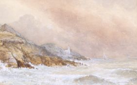 Thomas Edward Heath, watercolour, 'A Stormy Morning in Bracelet Bay', Mumbles,