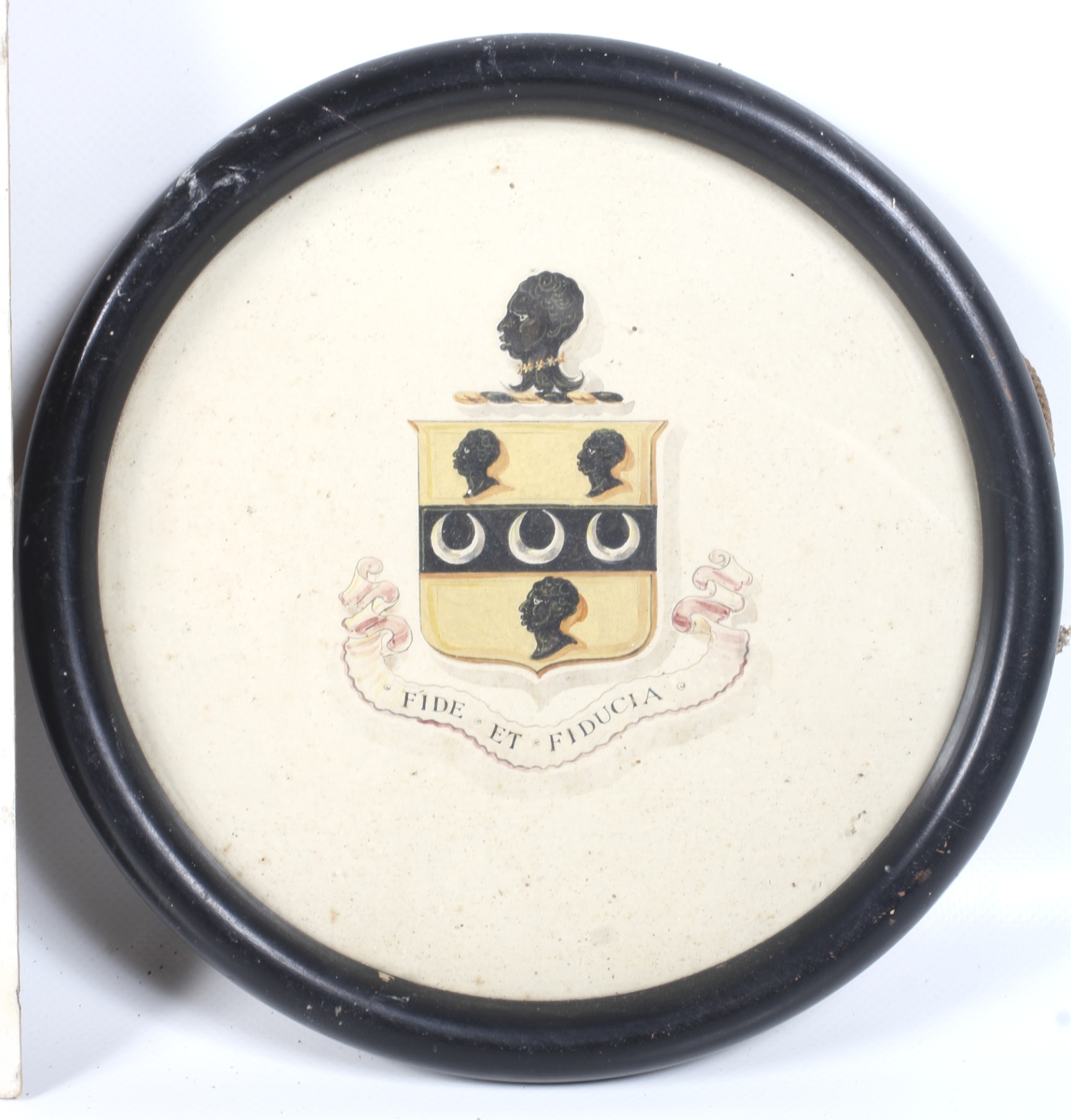 'Blackmore' - two hand painted armorials with the motto 'Fide Et Fiducia' together with a copy of - Image 3 of 4