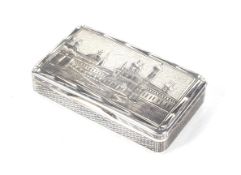 A 19th century Imperial Russian silver and niello rectangular snuff box.