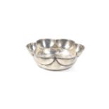 An Edwardian silver lobed round bowl.