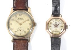 Buren, Grand Prix, a gentleman's 9ct gold mid-size round wrist watch, circa 1956.