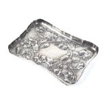 A late Victorian silver pin tray.