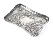 A late Victorian silver pin tray.