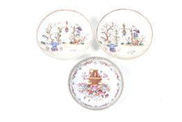 Three small 18th century Chinese dishes.