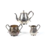 A Victorian silver three piece tea service.