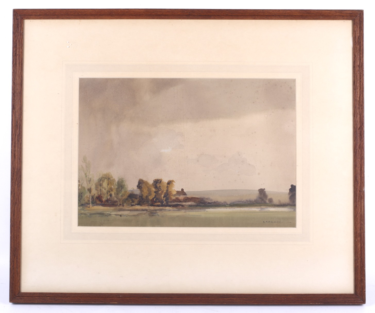 Edgar Thomas Holding (1870-1952), watercolour, 'Passing Storm Sussex'. - Image 2 of 3