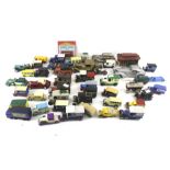 A collection of assorted diecast vehicles and model cars. Including Matchbox, Burago and Lledo, etc.