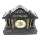 A 20th century slate mantle clock.