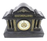 A 20th century slate mantle clock.
