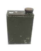 Automobilia - a small vintage oil tin. With brass stopper and brush, L7.
