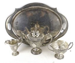 An assortment of silver plate.