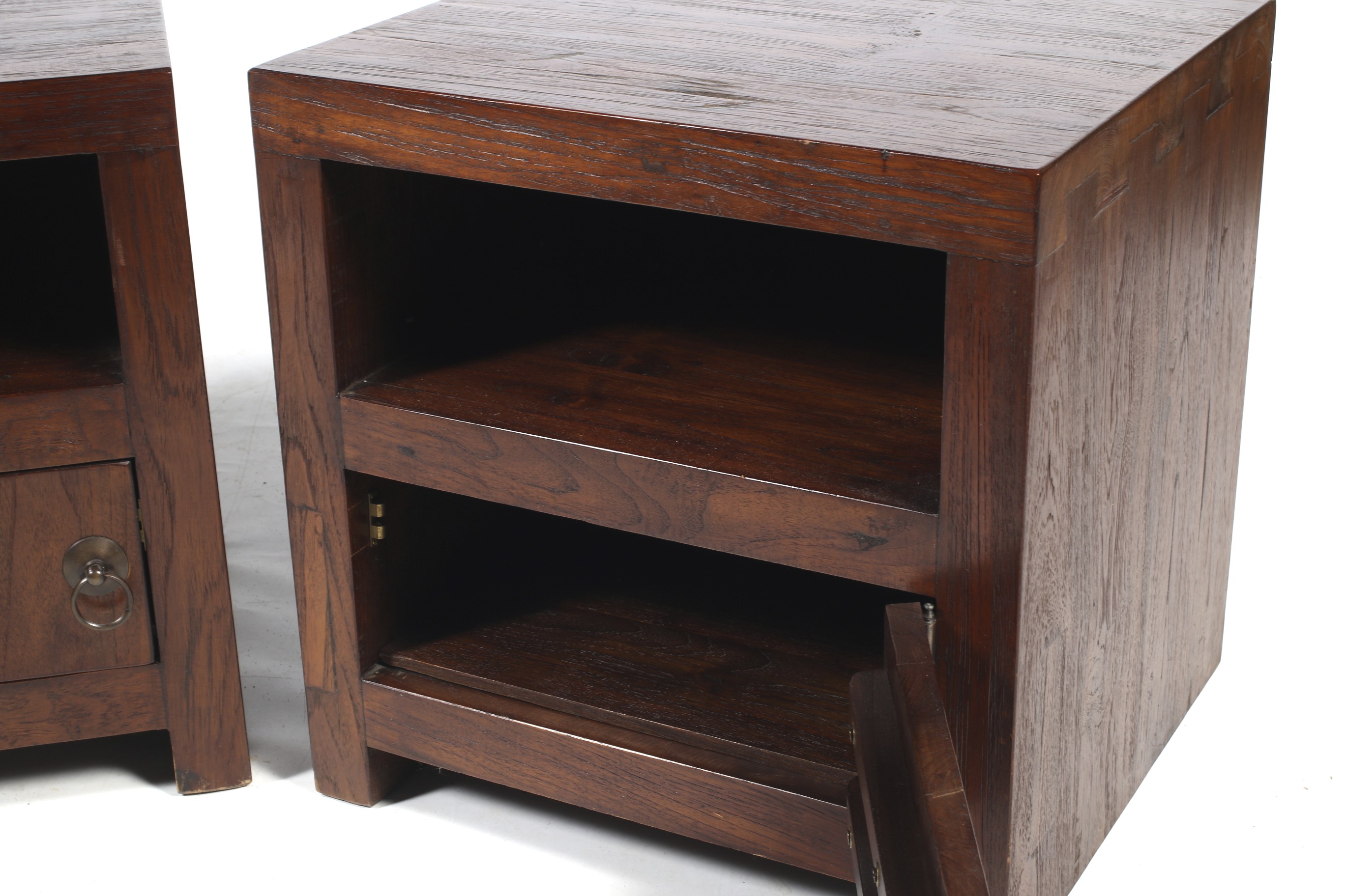 A pair of hardwood bedside cabinets. - Image 2 of 2