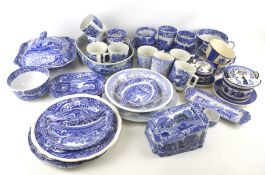 An assortment of 20th century blue and white china. Including mostly Copeland Spode's Italian, etc.