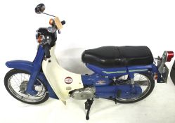 Yamaha V50 Auto step through moped scooter. 1979. Reg. UTP 128T, V5 available. 49cc.
