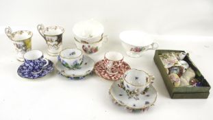 A collection of assorted Staffordshire and continential porcelain.