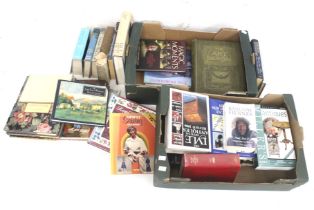 A collection of books. Mostly 20th century examples, in three boxes.