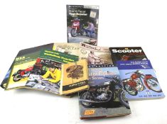 A collection of vintage motorcycle books. Including Haynes BSA A50 & A65 manuals, etc.