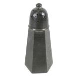 A 20th century hammered pewter sugar shaker.