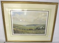 Susan Jackman - signed limited edition print 'The Cuckmere, Sussex'. No 155/850. Framed and glazed.