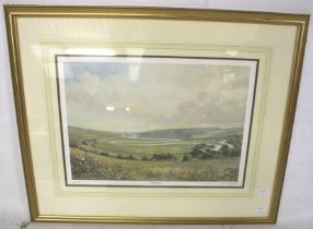 Susan Jackman - signed limited edition print 'The Cuckmere, Sussex'. No 155/850. Framed and glazed.