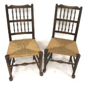 A pair of 19th century spindle back chairs.