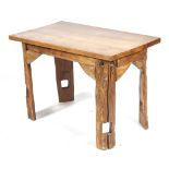 A small hardwood rectangular table.