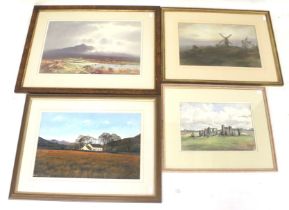 Four contemporary landscape paintings.